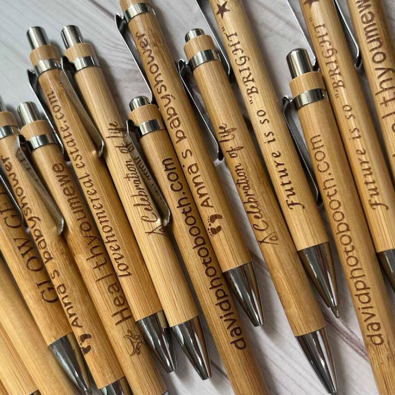 Wedding Supply Rentals - Personalisierte Kugelschreiber, Bambusstifte, gravierter Kugelschreiber, Gästebuchstift,