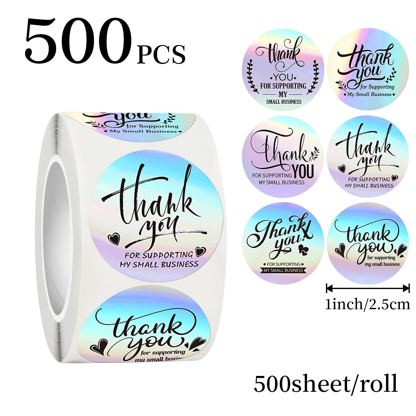 Wedding Souvenir - JCAC 500 Stück/Rolle 1 Zoll Holographische