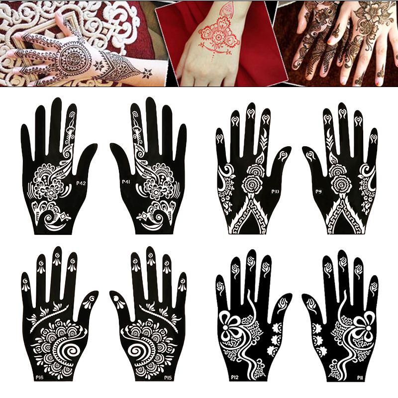 Indian Wedding Supply - 2 stücke Henna Tattoo Schablonen Vorlagen