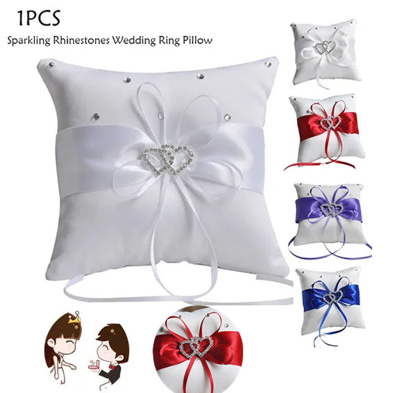 Ring Bearer Pillow - 1 Stücke 10*10 cm Funkelnde Strasssteine