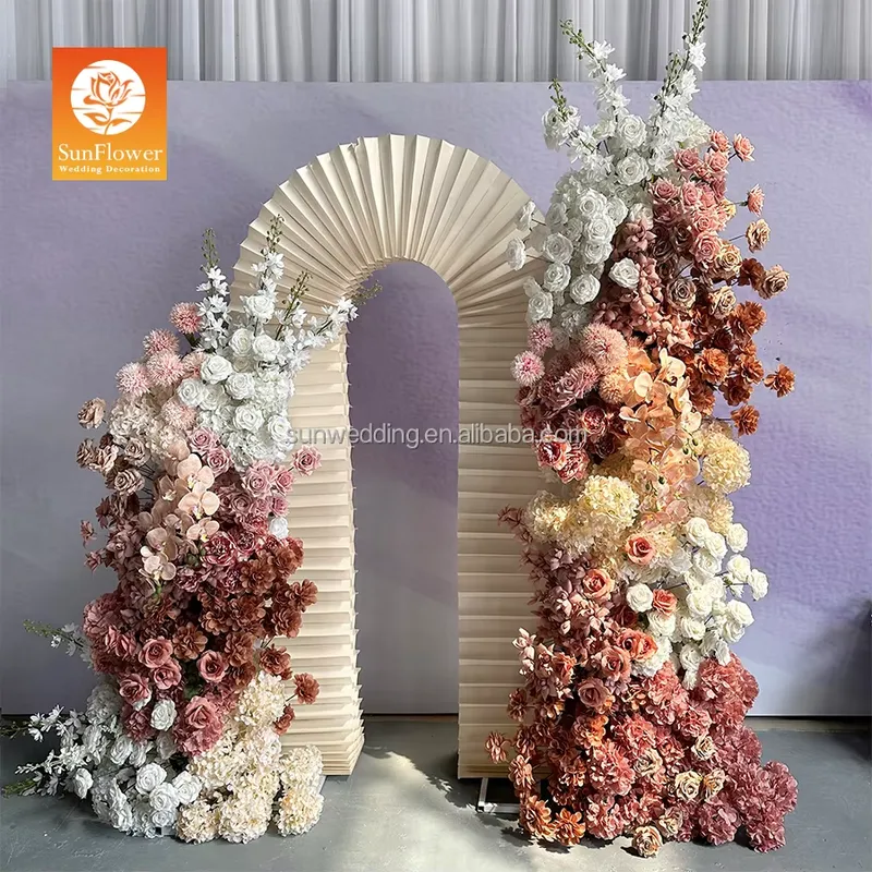 Wedding Arch Flower - Sunwedding Hängender Metallrahmen Seidenblumenbogen mit Anpassbarer
