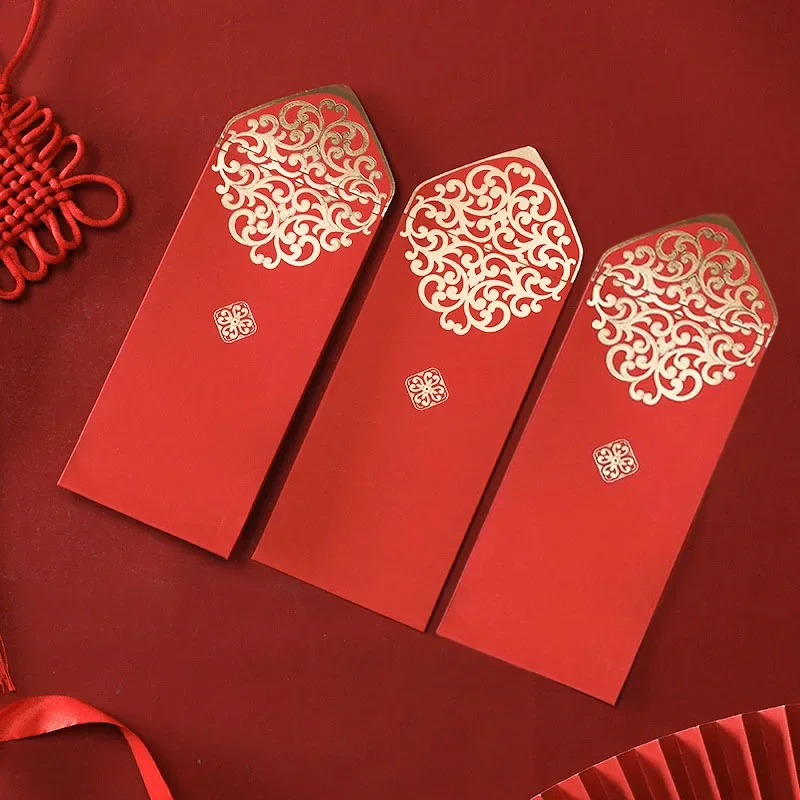 Wedding Envelopes - 10 Stück chinesische rote Umschläge Golddruck