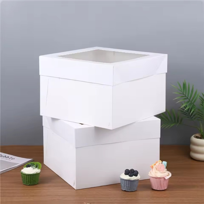 Wedding Cake Supply - yes2/4/6 Stück Einweg-Kuchenboxen in Weiß mit