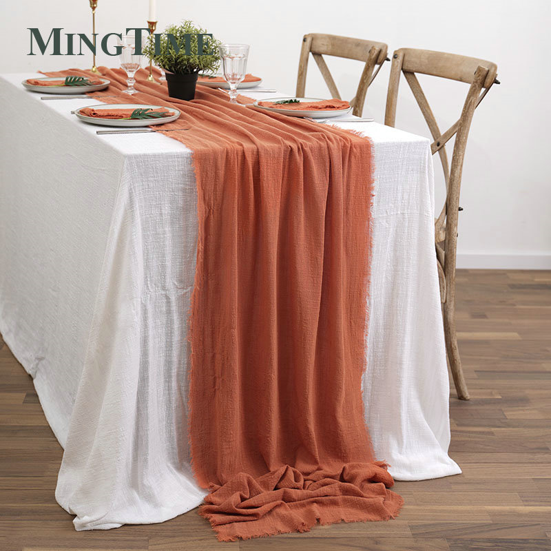 Wedding Supply Rentals - Tisch Läufer Rustikalen Baumwolle Gaze Esszimmer