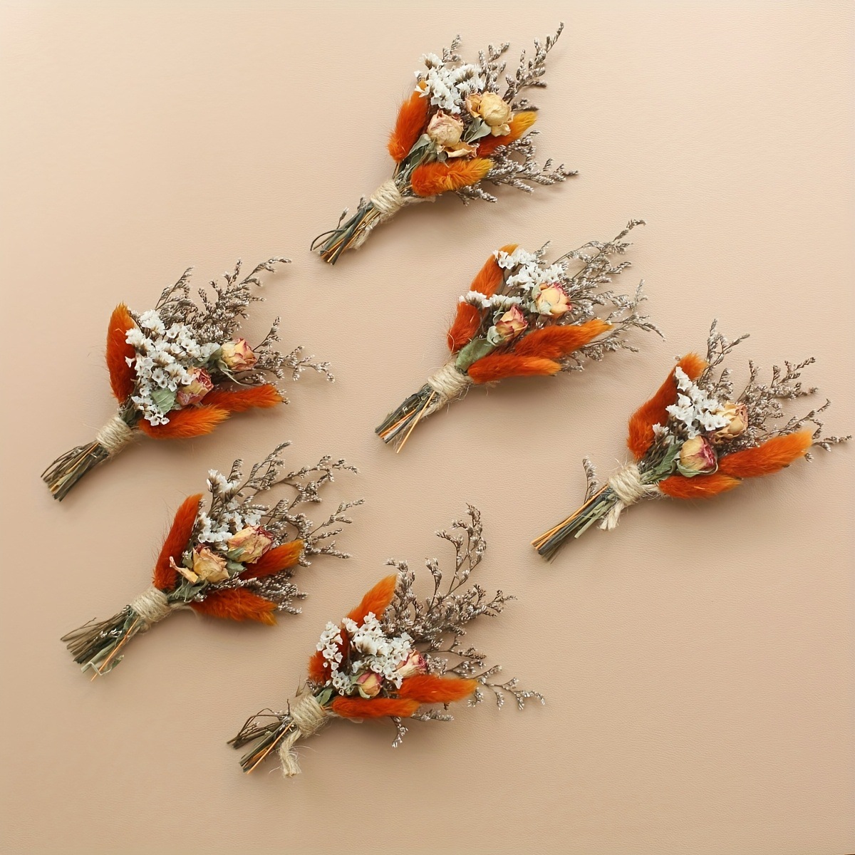 Wedding Supply Rentals - 6 Blumensträuße/Set Getrocknete Blumen Mini-Hochzeitskorsage für