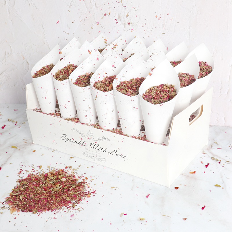 Wedding Supply Rentals - Kraft papier Hochzeits tablett Konfetti Kegel