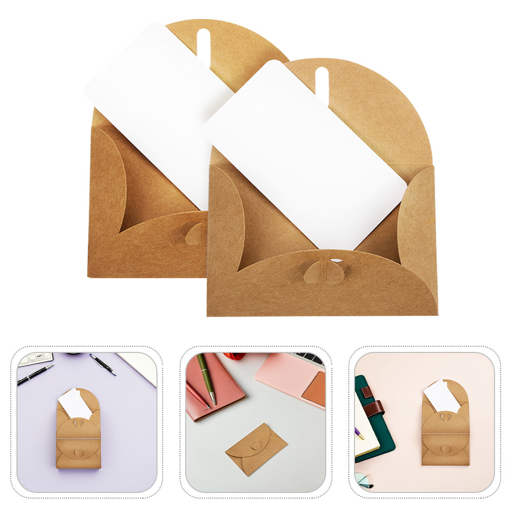 Wedding Envelopes - 30 Sets Mini-Kraftumschläge mit Herzverschluss, braunes,