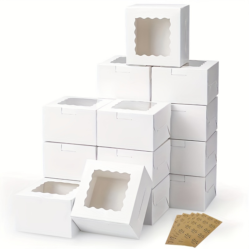 Wedding Cake Supply - 10 Stück Kraftpapier-Kuchen- und Süßigkeitenschachteln mit