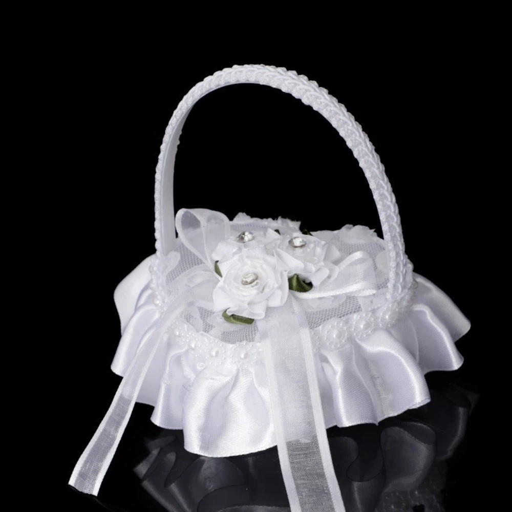 Ring Bearer Pillow - Weiße Herzförmige Ringbox aus Spitze mit