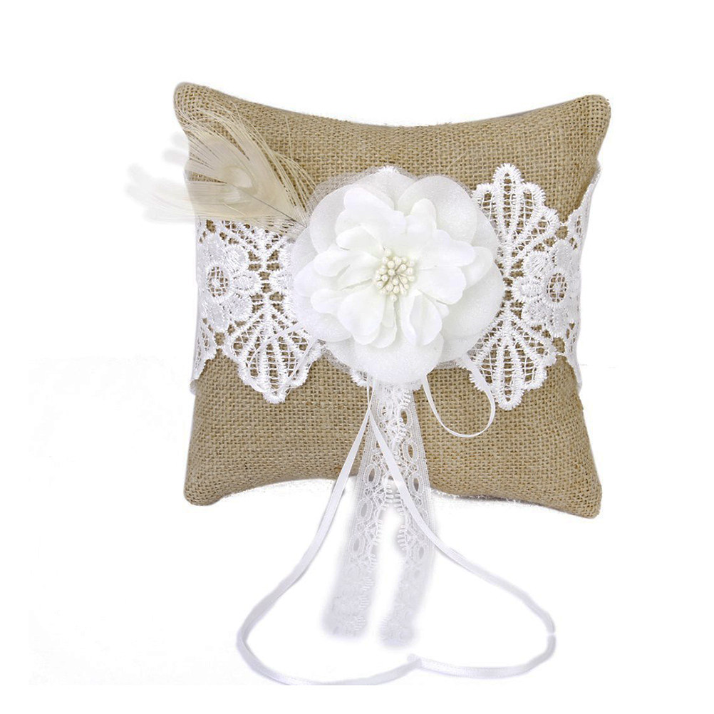 20x20cm Jute-Eheringkissen Bra – Ring Bearer Pillow Bewertung und Preis