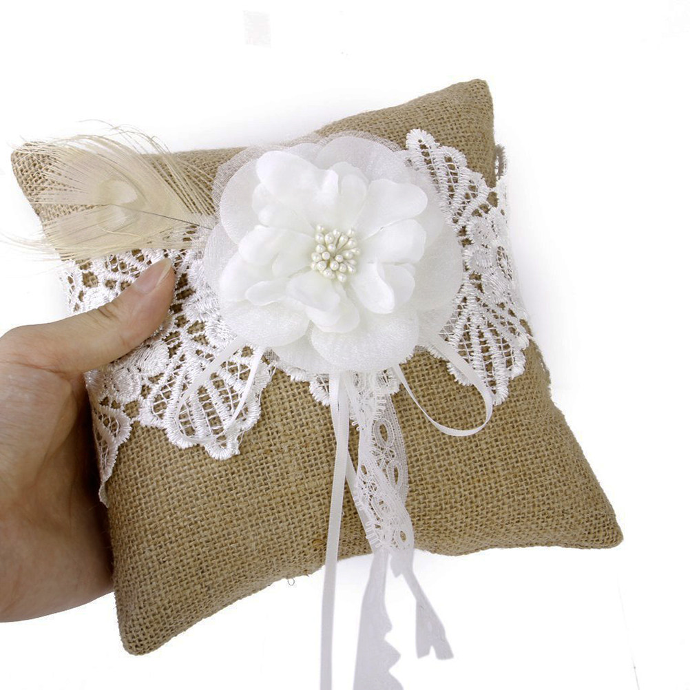 20x20cm Jute-Eheringkissen Bra – Ring Bearer Pillow Bewertung und Preis