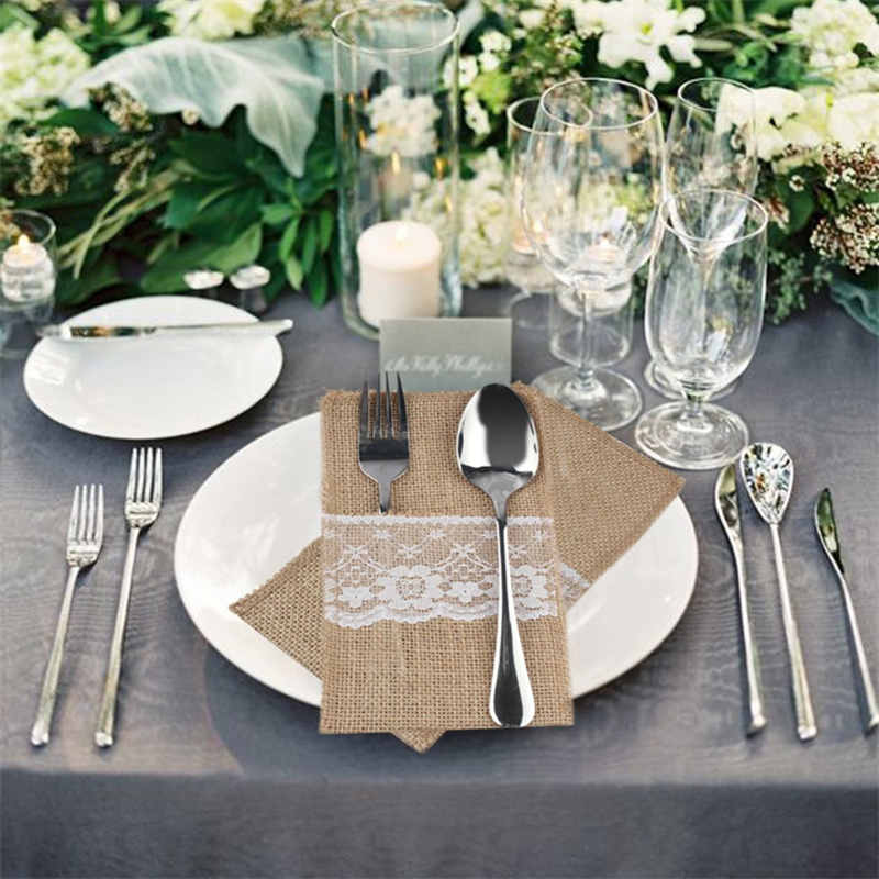 Jute-Spitzengewebe Bestecktasc – Wedding Supply Rentals Bewertung und Preis
