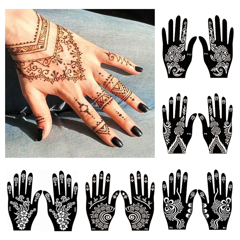 2 stücke Henna Tattoo Schablon – Indian Wedding Supply Bewertung und Preis