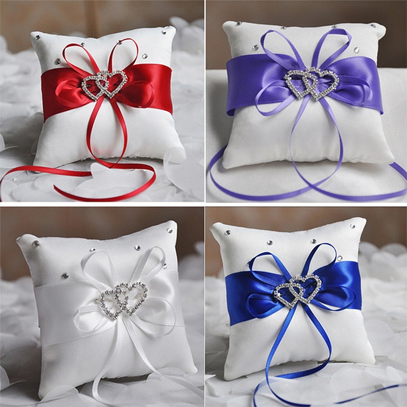 1 Stücke 10*10 cm Funkelnde St – Ring Bearer Pillow Bewertung und Preis