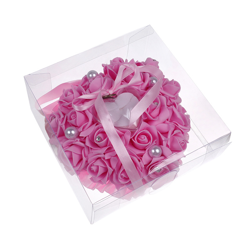 1Pcs Herz-form Rose Blumen Rin – Ring Bearer Pillow Bewertung und Preis