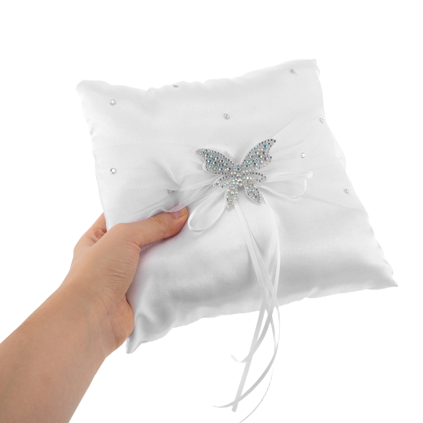 Hochzeitsringkissen aus weißem – Ring Bearer Pillow Bewertung und Preis