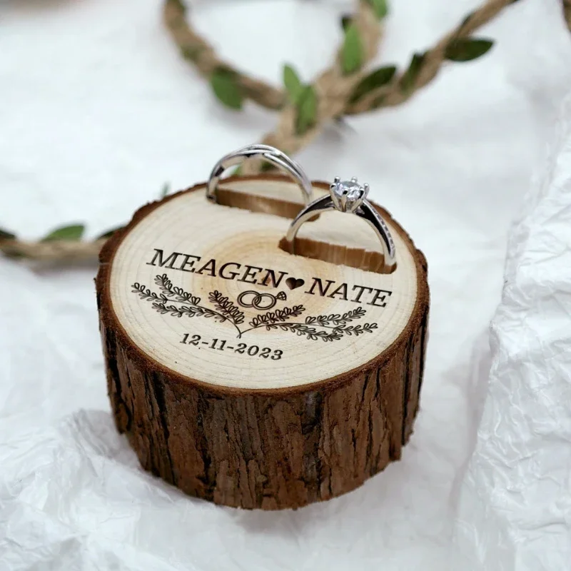 1PCS Free Custom Baum Holz Stu – Ring Bearer Pillow Bewertung und Preis