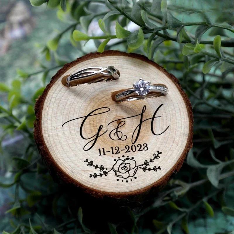 1PCS Free Custom Baum Holz Stu – Ring Bearer Pillow Bewertung und Preis