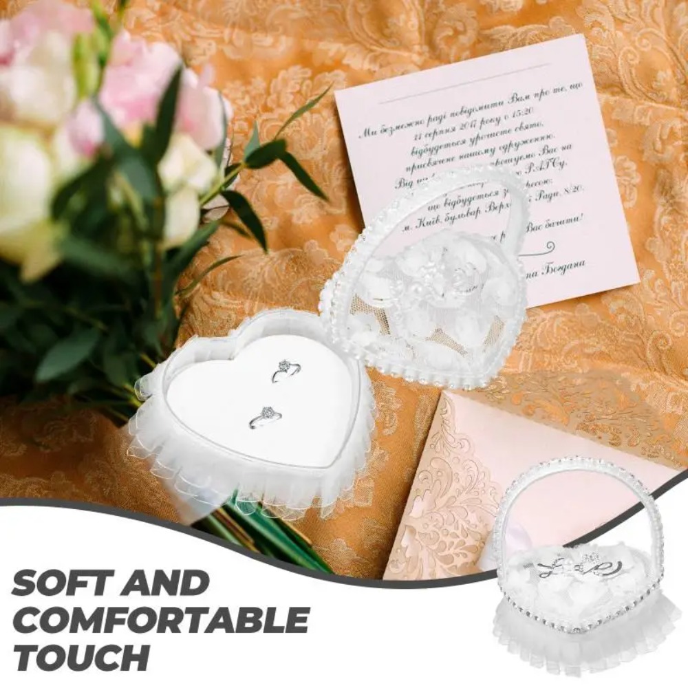 Weiße Herzförmige Ringbox aus  – Ring Bearer Pillow Bewertung und Preis